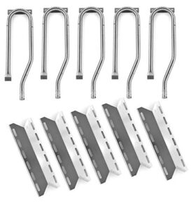grill parts gallery replacement kit for jenn-air 740-0141, 750-0141, 750-0142 gas models includes 5 burners & 5 heat plates