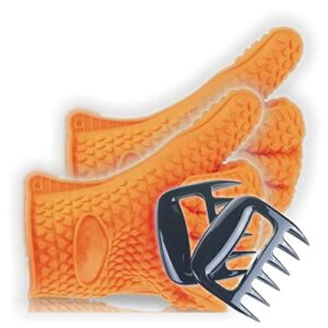shinypro silicone bbq gloves with bear claw meat shredder for grilling roasting baking barbecue