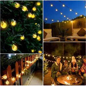 XVDOIZO Solar String Lights Outdoor, 60 LED 36 Ft Crystal Globe Lights with 8 Modes, Waterproof Solar Powered Patio Lights, for Garden, Home Party, Wedding, Christmas Decoration (Warm White)