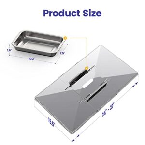 Geesta Grill Grease Tray Set, Stainless Steel Grill Replacement Parts, 24" - 27" Adjustable Grill Drip Pans Fit for Gas Grill from Dyna Glo, Nexgrill, Backyard Grill, Expert, BHG, Kenmore and More