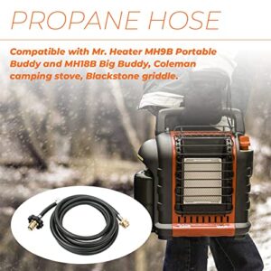 F273704 10 Ft Propane Hose Assembly Compatible with Mr. Heater Big Buddy Indoor/Outdoor Heater MH9B MH18B