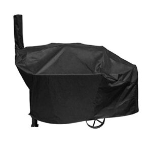 unicook charcoal offset smoker cover, outdoor heavy duty waterproof smokestack bbq grill cover, fade and uv resistant material, compatible with brinkmann trailmaster, char-broil smokers and more