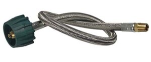 1/4″ rv stianless steel overbraid pigtail propane hose x 1/4″ male inverted flare thread (36 inches)