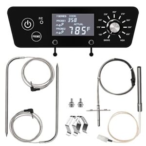 digital w/lcd display control board replacement parts kit compatible with p7-7.0/pbv7p1 pit boss 7 series vertical pellet smokers, include meat probe, temperure sensor probe, and igniter hot rod