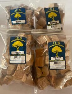 j.c.’s smoking wood chunks – premium 4 pk gallon sized bag of apple, hickory, pecan, wild black cherry