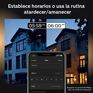 Philips Hue Ludere White Outdoor Security Light, Outdoor Wall Fixture & 2 Hue PAR38 LED Smart Bulbs (Requires Hue Hub, Works with Alexa and More)
