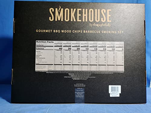 Smokehouse by Thoughtfully, Smoking BBQ Grill Set, Includes 3 Types of Wood Chips, Smoker Box, 2 Sauces and 6 Rubs, Thermometer, Tongs and Grill Guide