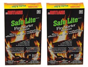 rutland products safe lite fire starter squares, 24 squares – 50c
