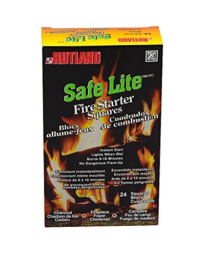 Rutland Products Safe Lite Fire Starter Squares, 24 Squares - 50C