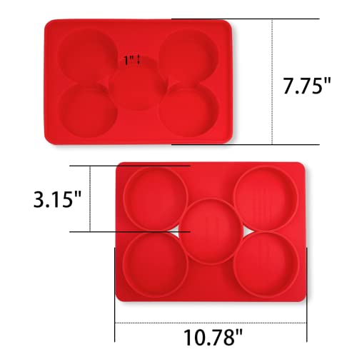 MYLAIM Hamburger Patty Maker,Silicone Burger Press and Freezer Container,5 in 1 Big Multiple Burger Shaper Mold,Meat Slider Shape Trays,Ground Beef Freezer Storage Containers