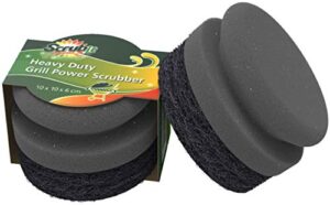 scrubit grill cleaning brush – bristle free bbq cleaner with heavy duty scrubber pad, safe cast iron and griddle scraper pads, ideal accessories for charcoal and gas grills – 2 pack