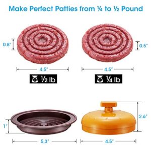 Unicook Burger Press, Non-Stick Hamburger Patty Maker Press with 100 Wax Patty Papers, Making ¼ to ½ Pound Professional Stuffed Burgers Patties, Perfect for Kitchen, BBQ and Grilling