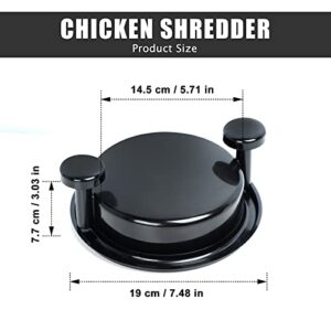 bomis Chicken Shredder Shred Machine, Chicken Shredder Tool Twist, Meat Shredder with Handles and Non-Skid Base, Shred Machine Tool for Pork, Beef and Chicken,Dishwasher Safe - Black