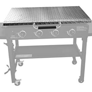 36-Inch Griddle Hard Cover for 36" Blackstone Front Grease Griddle, Diamond Plate Stainless Steel Griddle Cover Lid, Heat Protection Handle
