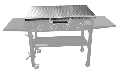 36-Inch Griddle Hard Cover for 36" Blackstone Front Grease Griddle, Diamond Plate Stainless Steel Griddle Cover Lid, Heat Protection Handle