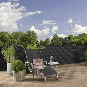 Windhager Sichtschutzstr anthr Livingston 07075 Privacy Screen Strips, Double Rod Mats for Fence, 50 m x 4.6 cm, Anthracite, Charcoal