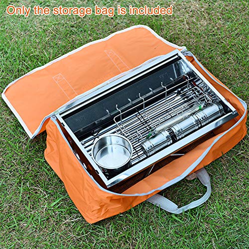 JIANWEI BBQ Tool Storage Bag, Portable Waterproof BBQ Tools Carry Bag | Thicken Oxford Grill Tool Bag Cooking Tools Bag for Picnic Trip Outdoor Camping (L Black)