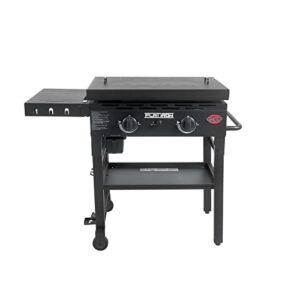 char-griller 8128 flat iron 2 burner outdoor griddle lid gas grill, black