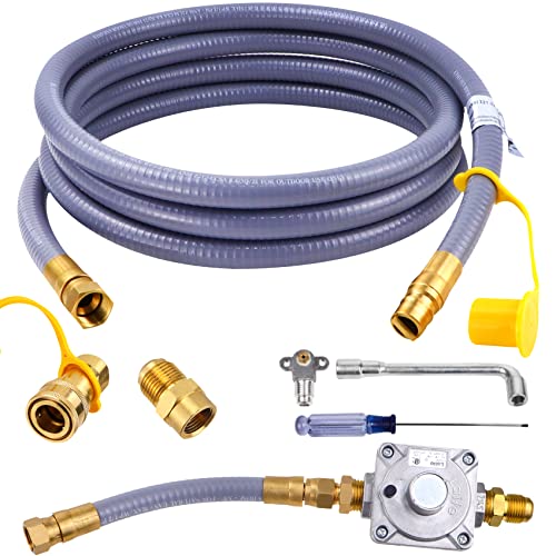 98523 Natural Gas Conversion Kit, 10 Ft 1/2" ID Natural Gas Hose and Nature Gas Regulator, Compatible with Monument Grills Model 41847NG and 77352NG,Converts Your Grills to Natural Gas