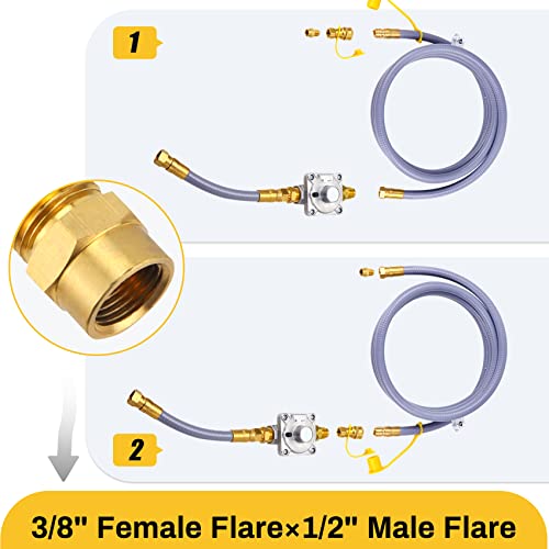 98523 Natural Gas Conversion Kit, 10 Ft 1/2" ID Natural Gas Hose and Nature Gas Regulator, Compatible with Monument Grills Model 41847NG and 77352NG,Converts Your Grills to Natural Gas