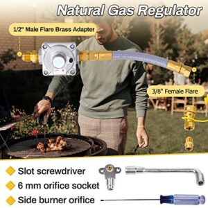 98523 Natural Gas Conversion Kit, 10 Ft 1/2" ID Natural Gas Hose and Nature Gas Regulator, Compatible with Monument Grills Model 41847NG and 77352NG,Converts Your Grills to Natural Gas