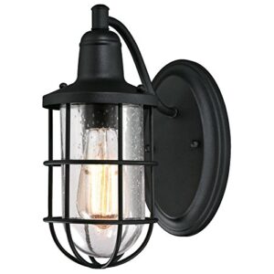 westinghouse lighting 6334700 crestview one-light outdoor wall fixture, textured black finish with clear seeded glass