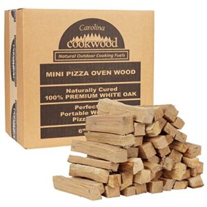 Carolina Cookwood Mini Pizza Oven Wood 6 Inch Firewood Pizza Logs Naturally Cured White Oak Hardwood for Portable Wood Pizza Ovens 750 Cubic Inches, Approximately 12lbs