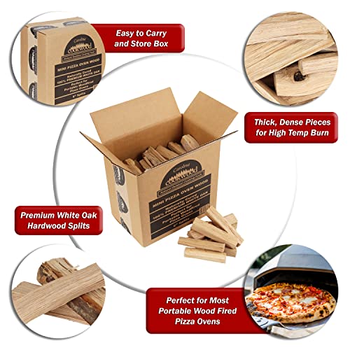 Carolina Cookwood Mini Pizza Oven Wood 6 Inch Firewood Pizza Logs Naturally Cured White Oak Hardwood for Portable Wood Pizza Ovens 750 Cubic Inches, Approximately 12lbs