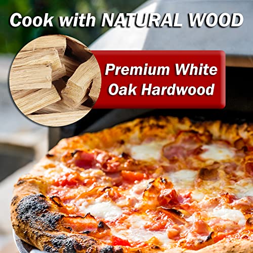 Carolina Cookwood Mini Pizza Oven Wood 6 Inch Firewood Pizza Logs Naturally Cured White Oak Hardwood for Portable Wood Pizza Ovens 750 Cubic Inches, Approximately 12lbs