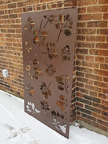 OakLeaf1US - Privacy Screen Metal Garden Fence Decor Art