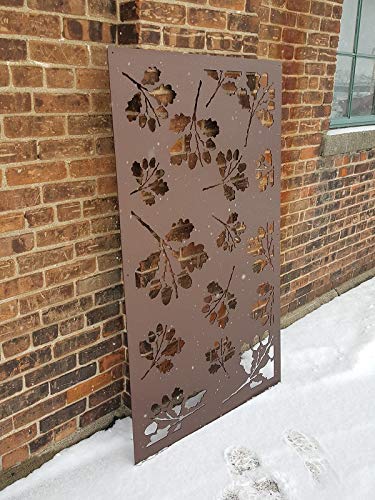 OakLeaf1US - Privacy Screen Metal Garden Fence Decor Art