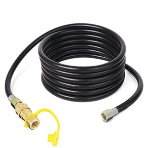 MCAMPAS 20FT Propane Hose Assembly with 3/8 Inch Natural Gas Quick Connect Fittings for Gas Grill, Griddle, Fire Pit, Heater.Included 3/8" Quick Disconnect Plug x Both 3/8" Male Pipe Thread