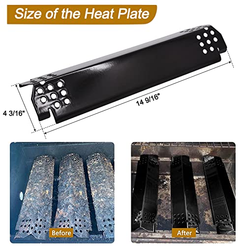 Grill Replacement Parts for Nexgrill 5 Burner 720-0888, 720-0888N, Nexgrill 4 Burner 720-0830H, Members Mark 720-0882D, Porcelain Steel Heat Plate Shields and Burner Tubes Replacement Kit.(5-Pack)