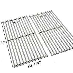 SafBbcue 15" x 21.5" Grill Grates Grids and Heat Plates Burner Covers Replacement for Kitchen Aid 720-0891B, 720-0891R, 730-0891B, 730-0891R (Stainless Steel)