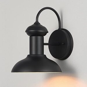 Globe Electric 44862 1-Light Outdoor Indoor Wall Sconce, Matte Black, Outdoor Lighting Modern, Weatherproof, Outdoor, Wall Lighting, Wall Lamp Dimmable, Kitchen Sconces Wall Lighting, Vintage