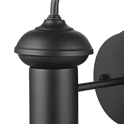 Globe Electric 44862 1-Light Outdoor Indoor Wall Sconce, Matte Black, Outdoor Lighting Modern, Weatherproof, Outdoor, Wall Lighting, Wall Lamp Dimmable, Kitchen Sconces Wall Lighting, Vintage