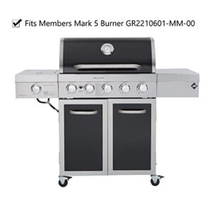 YIHAM KZ988 Grill Replacement Parts for Members Mark 5 Burner GR2210601-MM-00 SAMS Club Rankam, 16 13/16 Inch Heat Plate + 17 1/2 Inch Burner Tube + Adjustable Carry Over