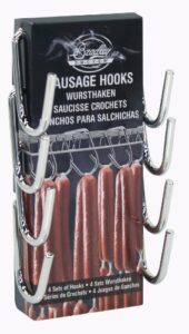 bradley smoker chrome-plated steel sausage and meat hook, 4 pack