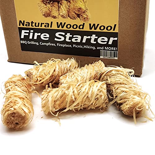 Natural Wood Charcoal Fire Starters 60 for Fireplace,Wood Stove,BBQ,Chimney Starter,Campfire,Charcoal Lighting,Grill Pit