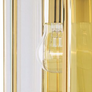 Westinghouse Lighting 6685300 One-Light Exterior Wall Lantern, Polished Brass Finish on Solid Brass and Steel with Clear Beveled Glass Panels
