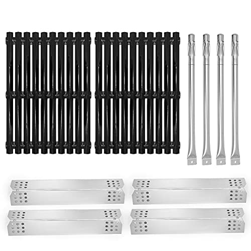 Hongso Repair Kit Replacement Parts for Sunbeam, Nexgrill, Grill Master 720-0697 Gas Grill Models Porcelain Steel Grill Grates, Stainless Steel Burner Tubes & Heat Plates