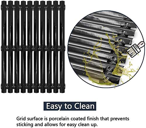 Hongso Repair Kit Replacement Parts for Sunbeam, Nexgrill, Grill Master 720-0697 Gas Grill Models Porcelain Steel Grill Grates, Stainless Steel Burner Tubes & Heat Plates