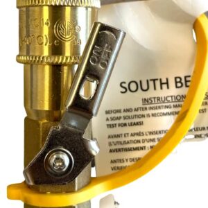 South Bend Components 1/4" RV Propane Shutoff Valve Female Quick Connect for Propane/Natural Gas/Air, 100% Solid Brass