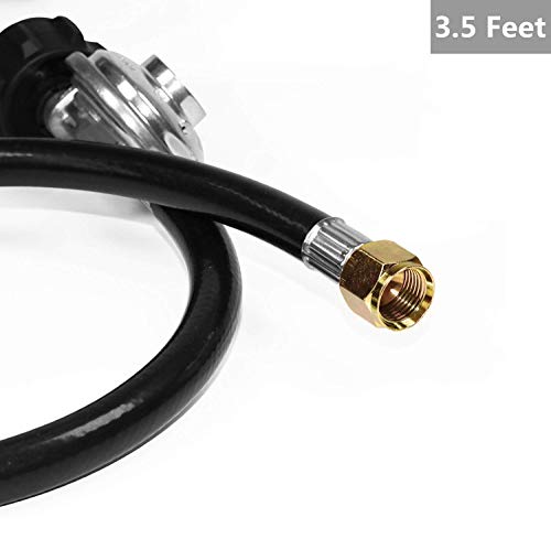 DOZYANT 3.5 Feet Propane Regulator and Hose Universal Grill Regulator Replacement Parts, QCC1 Hose and Regulator for Most LP Gas Grill, Heater and Fire Pit Table