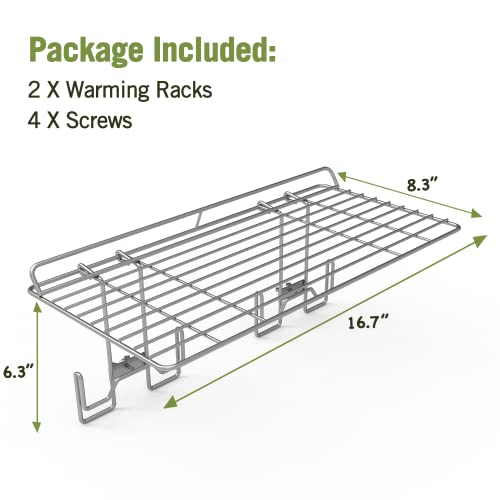 Geesta 2Pcs Blackstone Griddle Warming Rack, Grill Warming Rack Compatible with 17 & 22 & 28 & 36 Inch Blackstone Griddles, Outdoor Blackstone Cooking Accessories