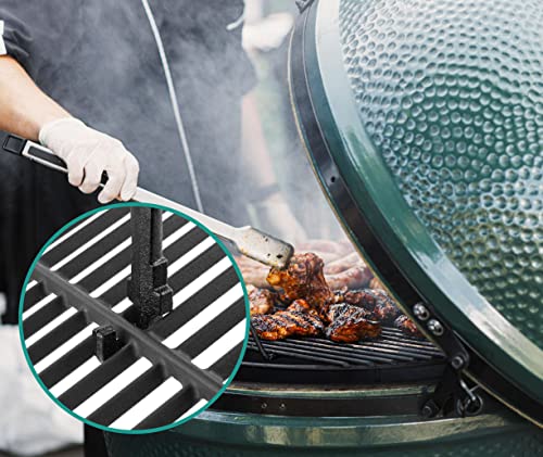 EasiBBQ Cast Iron Grill Grate Lifter, Cooking Grid Lifter Gripper for Big Green Egg, Primo Kamado Charcoal Grill Smoker