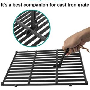 EasiBBQ Cast Iron Grill Grate Lifter, Cooking Grid Lifter Gripper for Big Green Egg, Primo Kamado Charcoal Grill Smoker