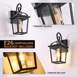 Outdoor Porch Light Waterproof, Farmhouse Wall Lantern with Seeded Glass, Aluminum Wall Mount Light for Doorway Balcony Patio Entryway(UL Listed)