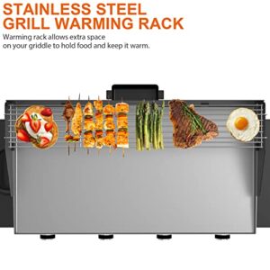 MixRBBQ Wind Screen and Griddle Warming Rack Set for Blackstone 36 Inch Griddle and Other 36" Griddles, Outdoor BBQ Cooking Griddle Accessories Enameled Steel Wind Guards Stainless Steel Cooking Grid