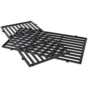 qulimetal 7637 17.5″ cast iron cooking grates for weber spirit 200 and spirit ii 200 series gas grills, spirit e210/s210/e220/s220 (2013-newer) with front control knobs